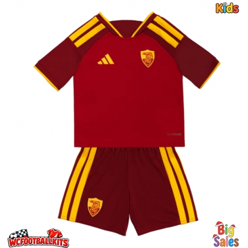 AS Roma Matias Soule #18 Replica Home Stadium Kit for Kids 2026-27 Short Sleeve (+ pants)